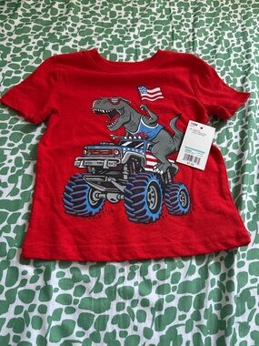 NWT Jumping Beans dinosaur America shirt 18M